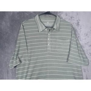 NWT Free Fly Mens Size XL Bamboo Polo Shirt Sagebrush Green White Stripe